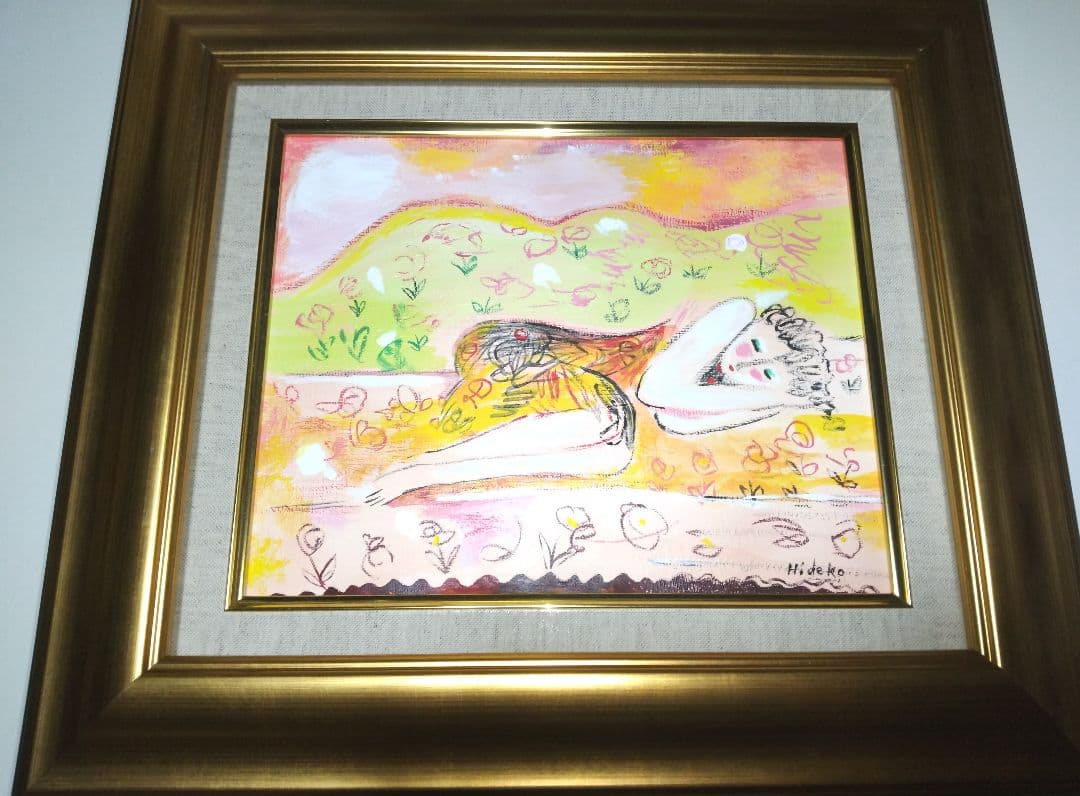 木脇秀子、絵画、油彩画３号ひととき肉筆、新品額縁、宮永岳彦、片岡球子、山本容子。