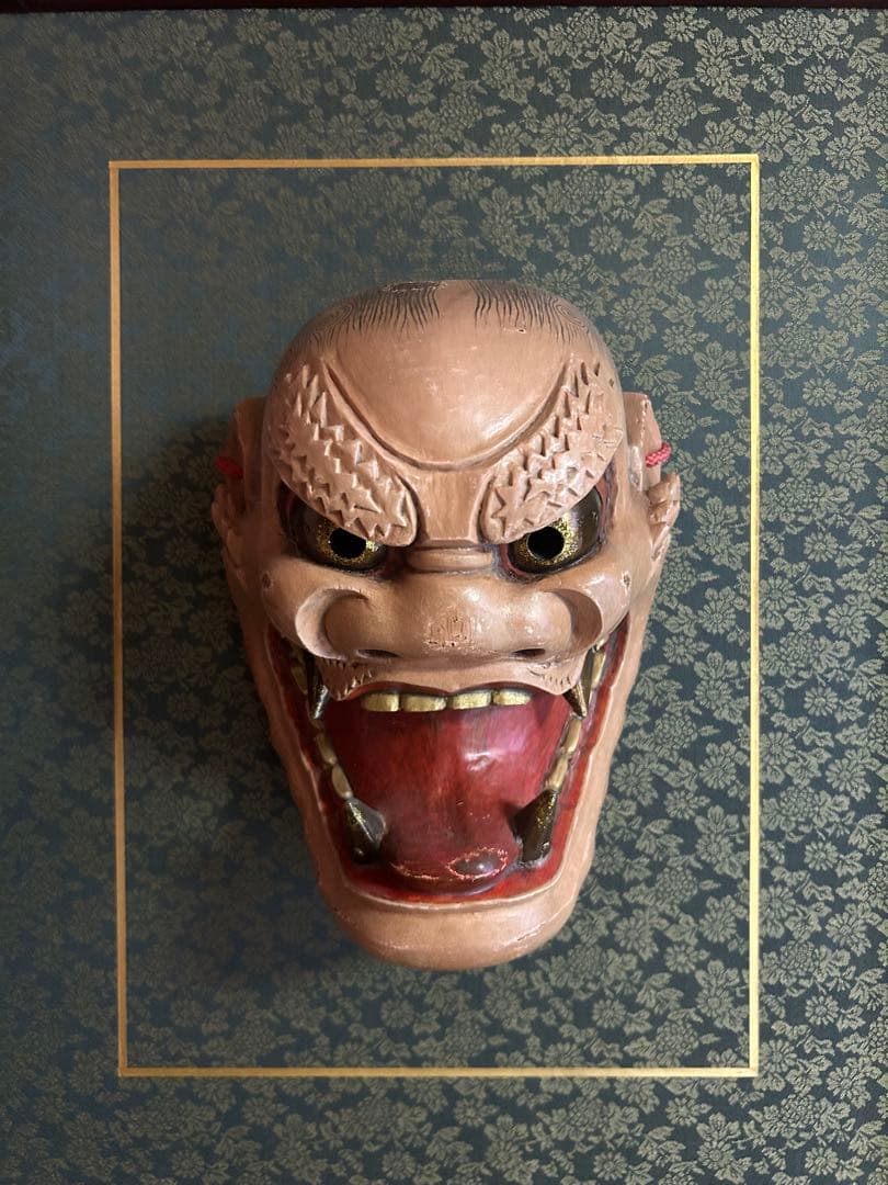 伝統的な能面 木製 木製 鬼の面 能面 木彫り 面 般若 鬼 能面 魔