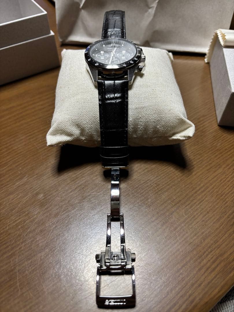 I*n様 SEIKO 8T63-00D0 セイコー クロノグラフ 腕時計 レザー