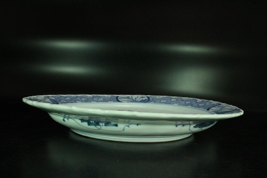 古伊万里 蝶花紋 大皿 φ40cm(K-YC516)