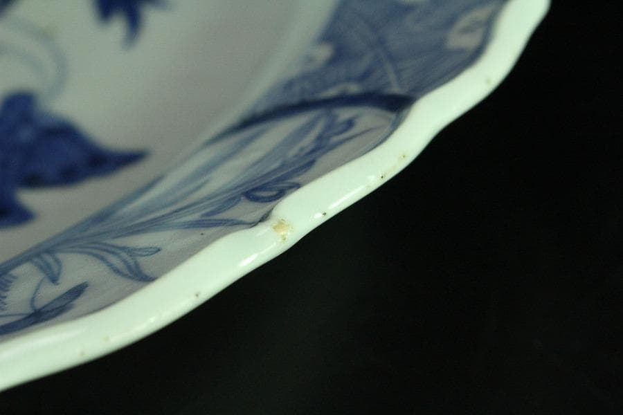 古伊万里 蝶花紋 大皿 φ40cm(K-YC516)