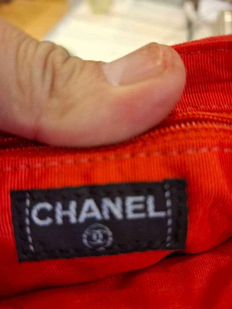 シャネル　オレンジ スエード キルティング パーティーバッグ