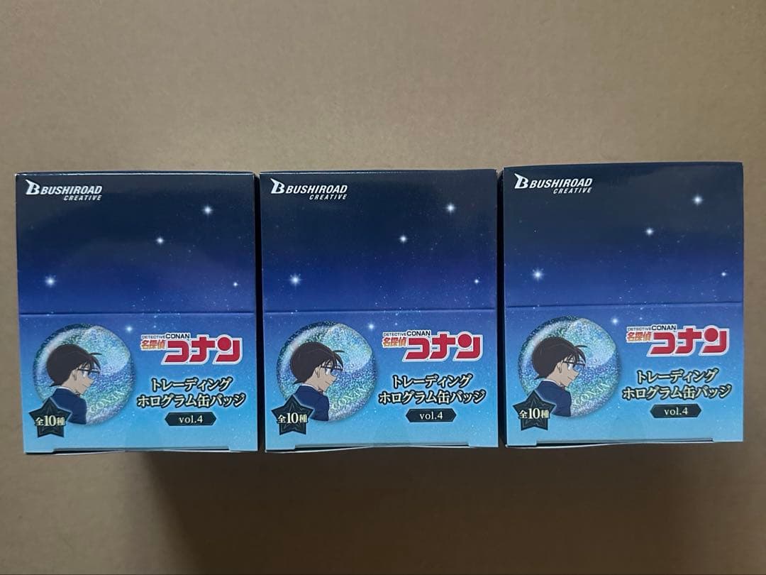 名探偵コナン トレーディングホログラム缶バッジ Vol.4 3 box まとめ