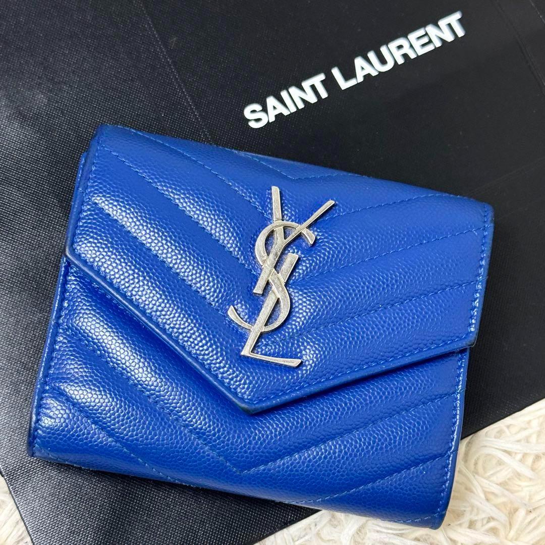 ✨美品✨サンローラン 折財布 キャビアスキン カサンドラ Y