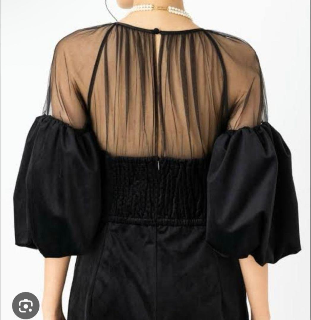 SOUFFLE SLEEVE VELOUR DRESS｜Ameri SOUFFLE SLEEVE ETTE DRESS ameri