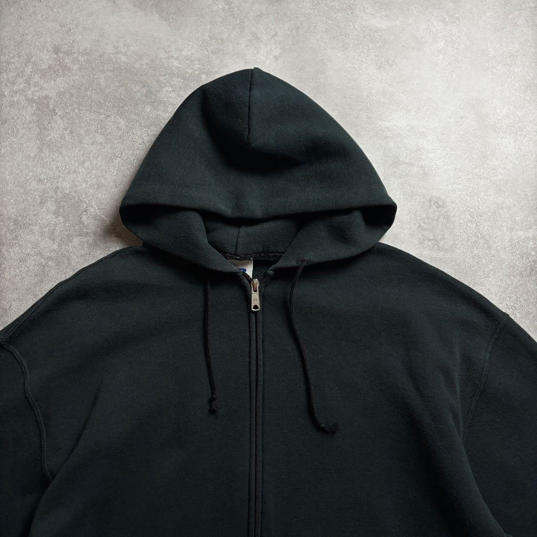 00s~ RUSSELL ATHLETIC ブラック スウェット ジップパーカー