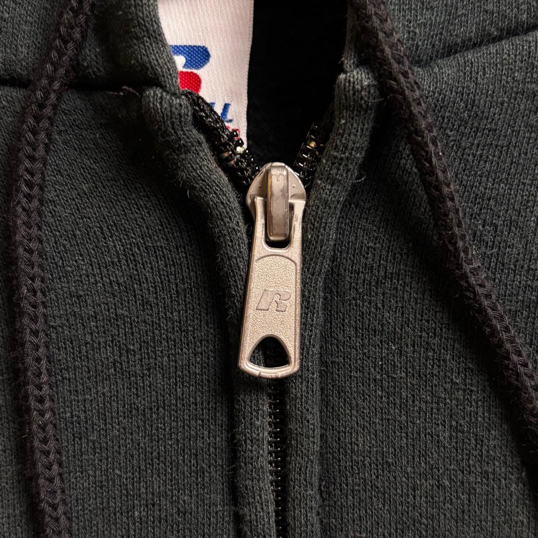 00s~ RUSSELL ATHLETIC ブラック スウェット ジップパーカー