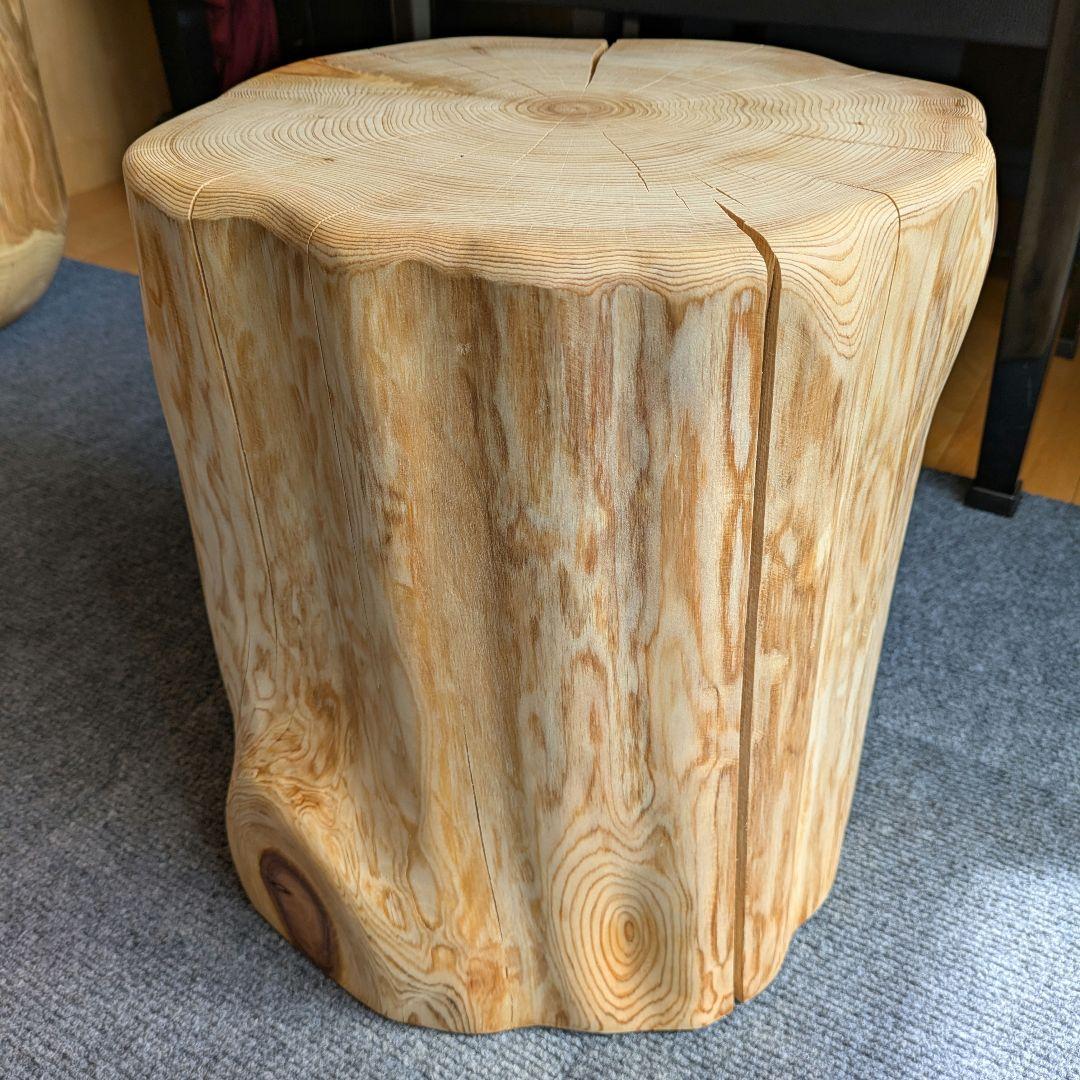 天然ヒバ　切り株　丸太　椅子　スツール　テーブル　高さ約35.5㎝