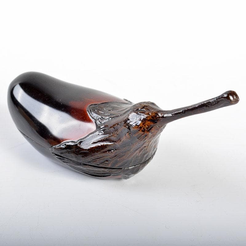 茶道具　輪島塗　川岸充雅作　乾漆手造り　茄子香合　共箱　M　R4473