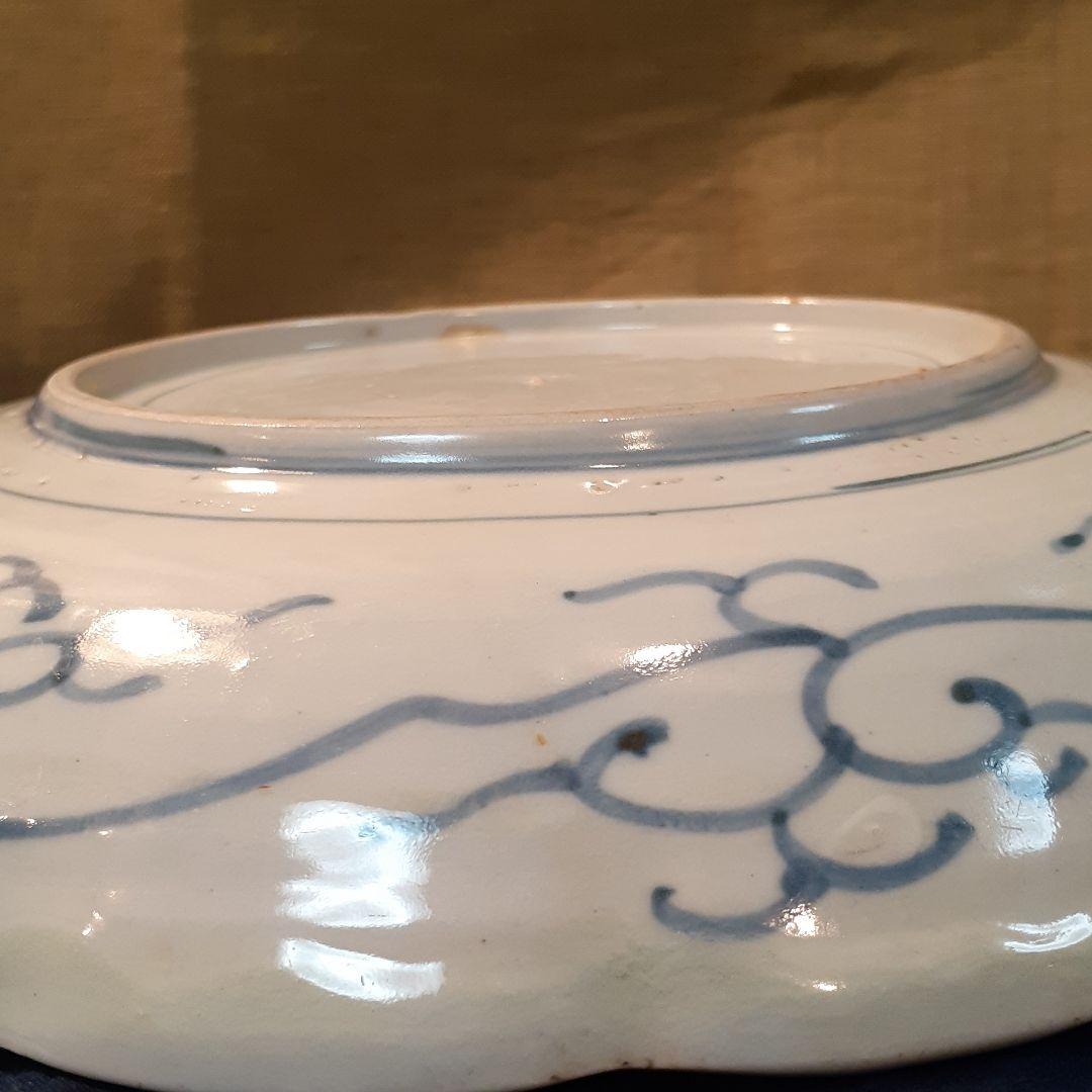 古伊万里～開運龍紋呉須輪花盛り皿❤️