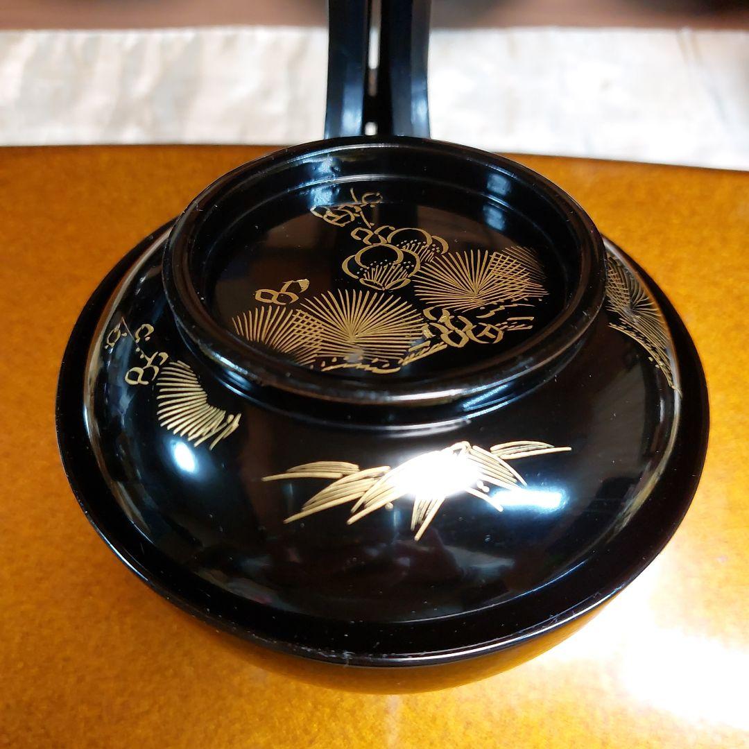 輪島黒塗松竹梅沈金蒔絵五客