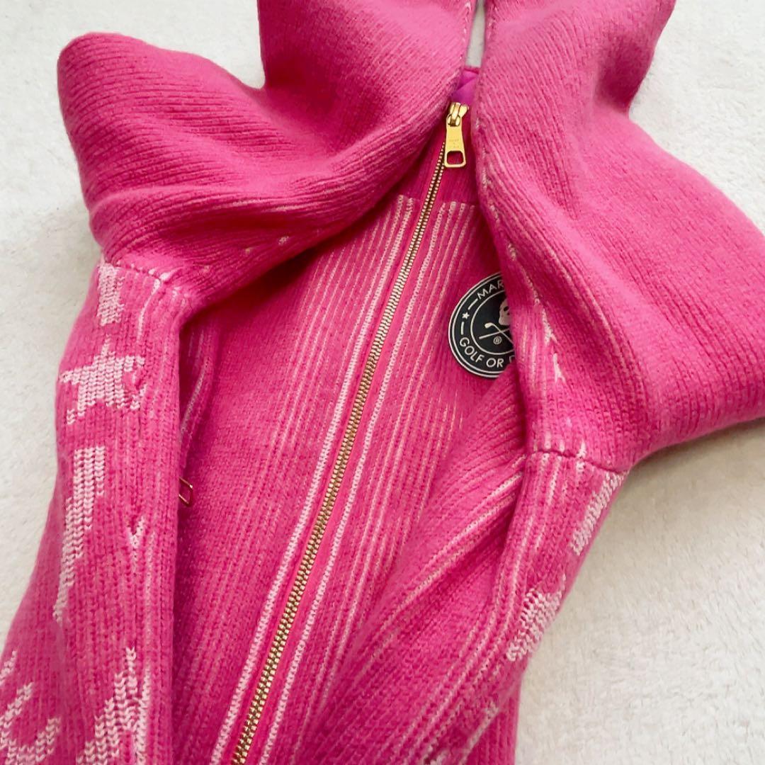 専用　マークアンドロナ　中綿　ニットジャケット　裏地　ピンク　スカル　ウール