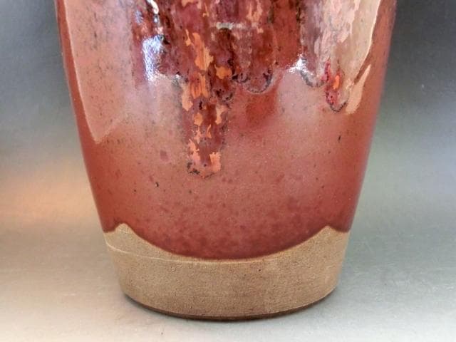 水指●筒水指 【春峰造】鉄釉 漆器蓋 塗蓋 茶釉 お茶道具 時代物 骨董品■