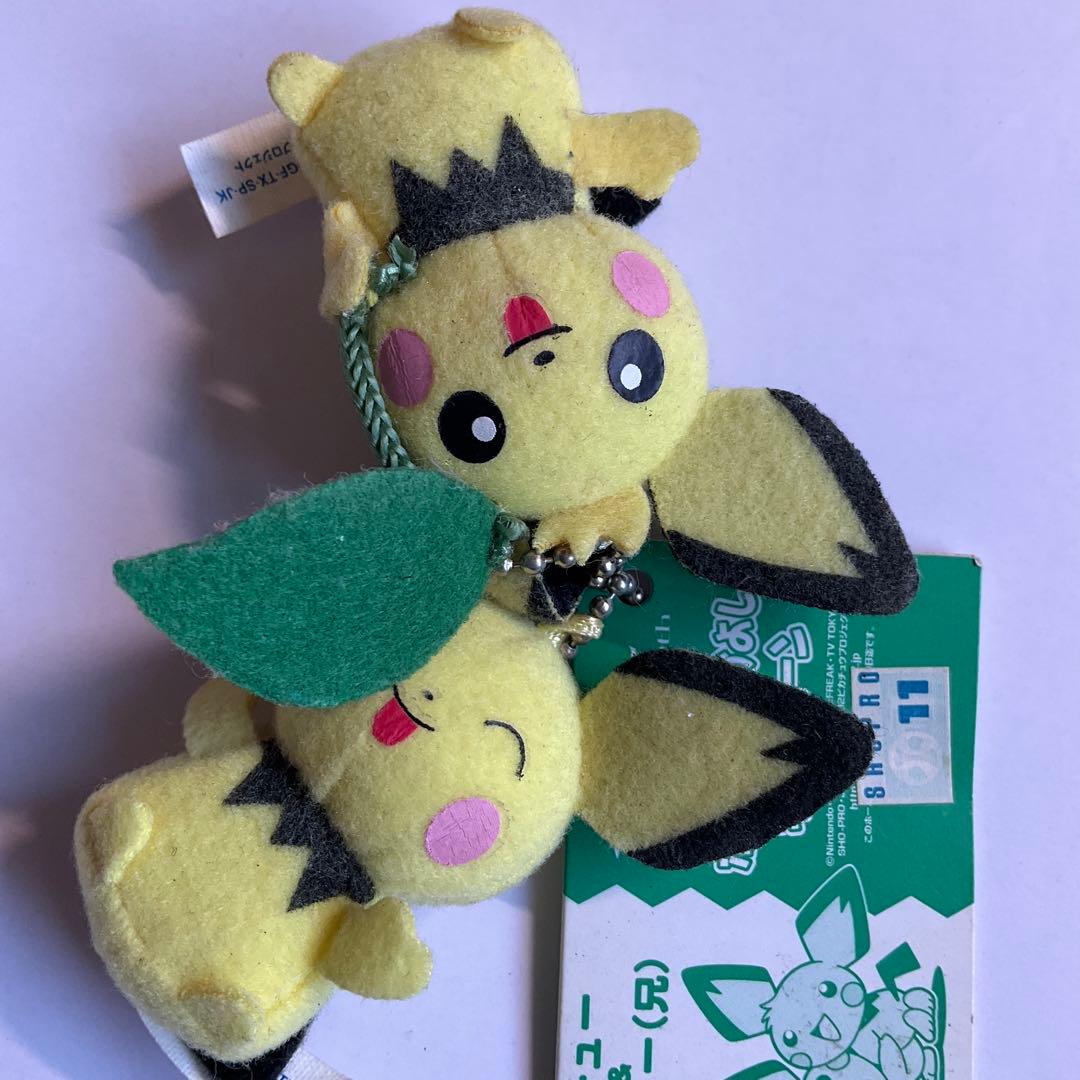 ポケモンなかよしキーチェーン　ピチューとピチュー兄　タグ付　5周年記念