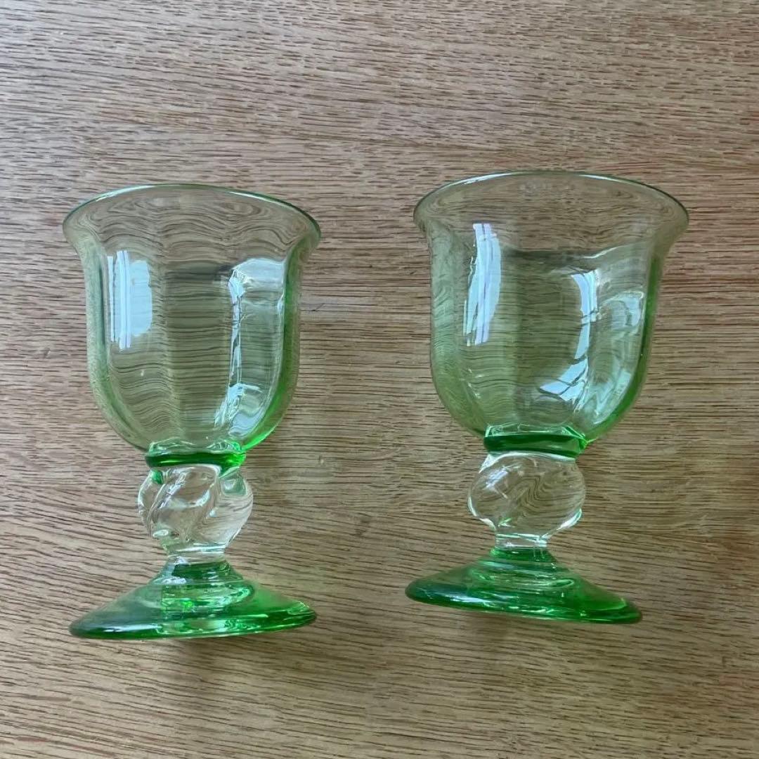 船木倭帆（ふなきしずほ）サインなし ワイン ゴブレット 2個セット 舩木