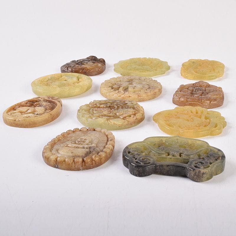 中国 玉石彫刻 玉器 玉珮 根付 11点まとめて V R8957