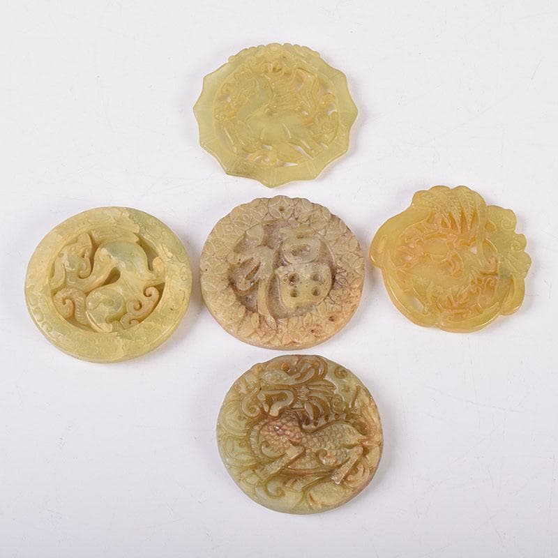 中国 玉石彫刻 玉器 玉珮 根付 11点まとめて V R8957