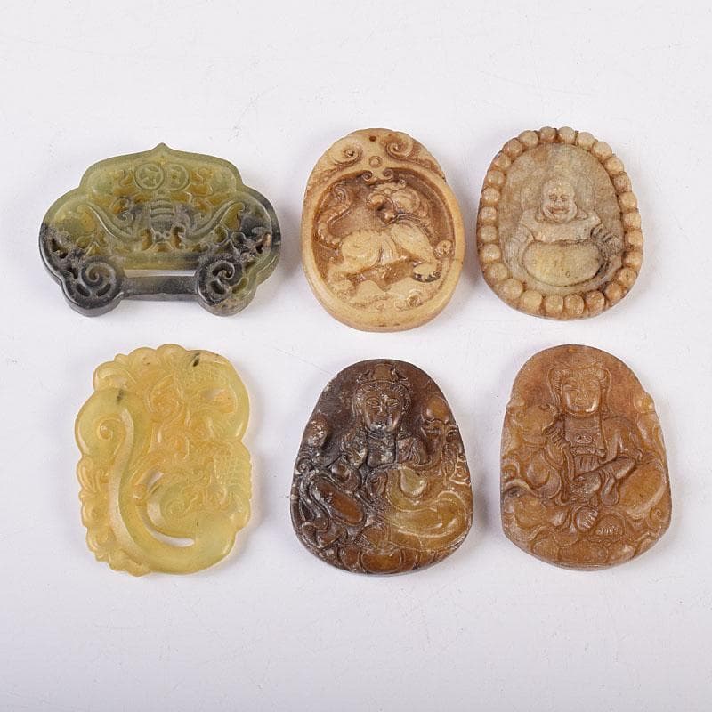 中国 玉石彫刻 玉器 玉珮 根付 11点まとめて V R8957