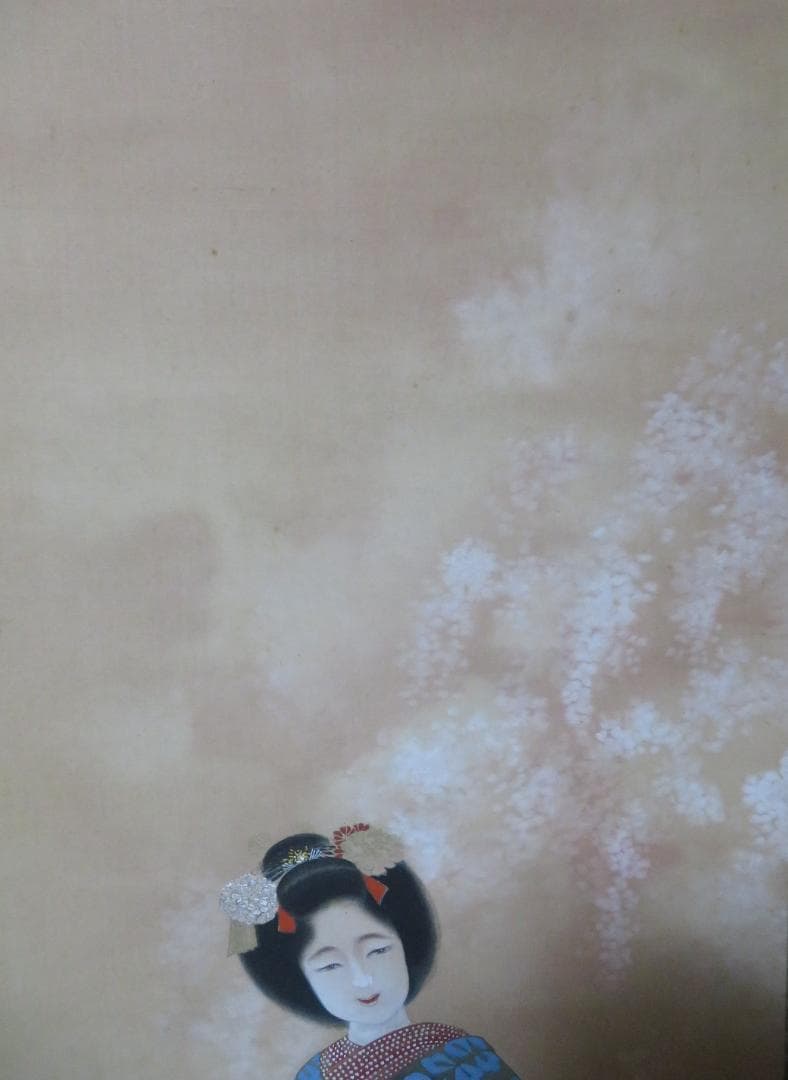 ◆　光春　「舞妓」　絹本　日本画　掛軸　◆