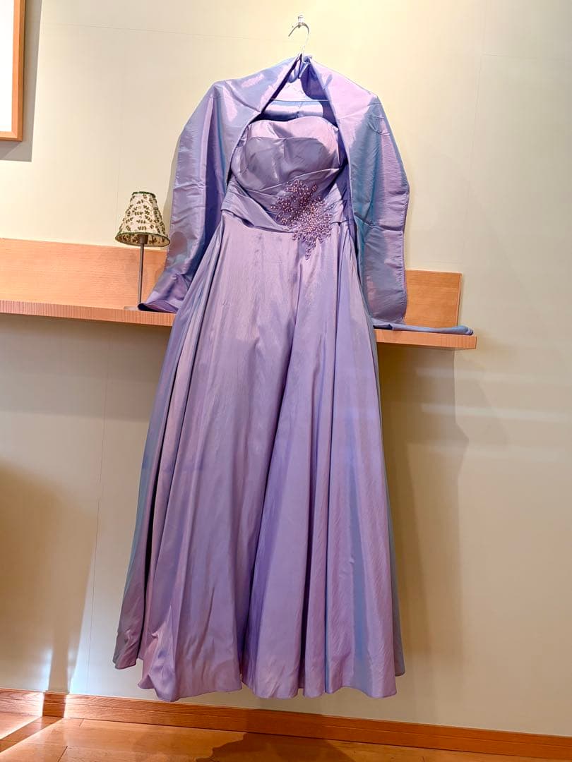 TWEED Dress 演奏会ロングドレス　ラベンダー