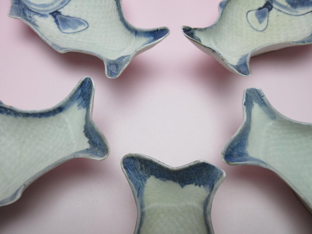 江戸中期頃 古伊万里 魚形 向付 5客 TN79 70724