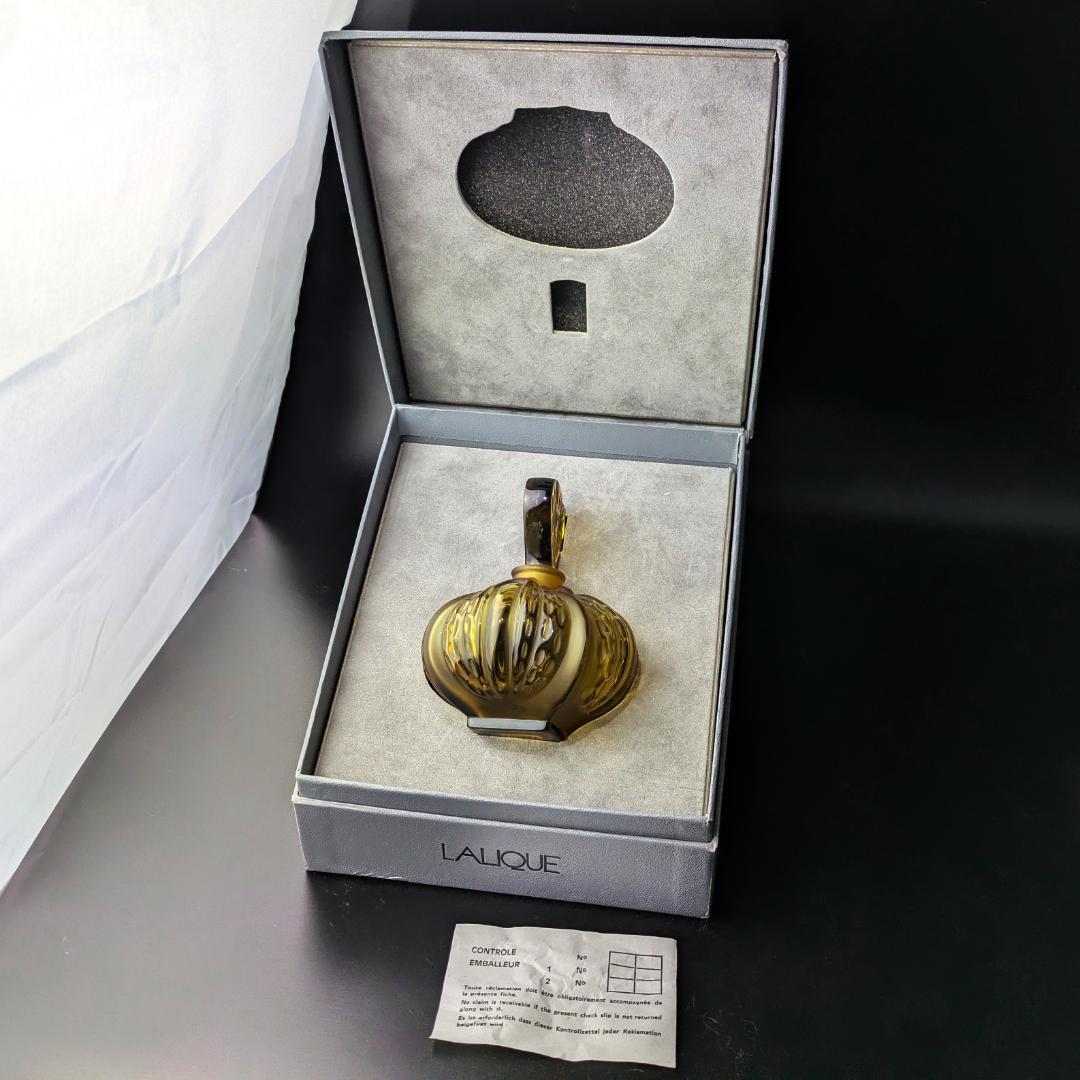 芸術的刺激に惹かれる☆ラリック ミラベル アンバー 13㎝ 香水瓶 箱付き