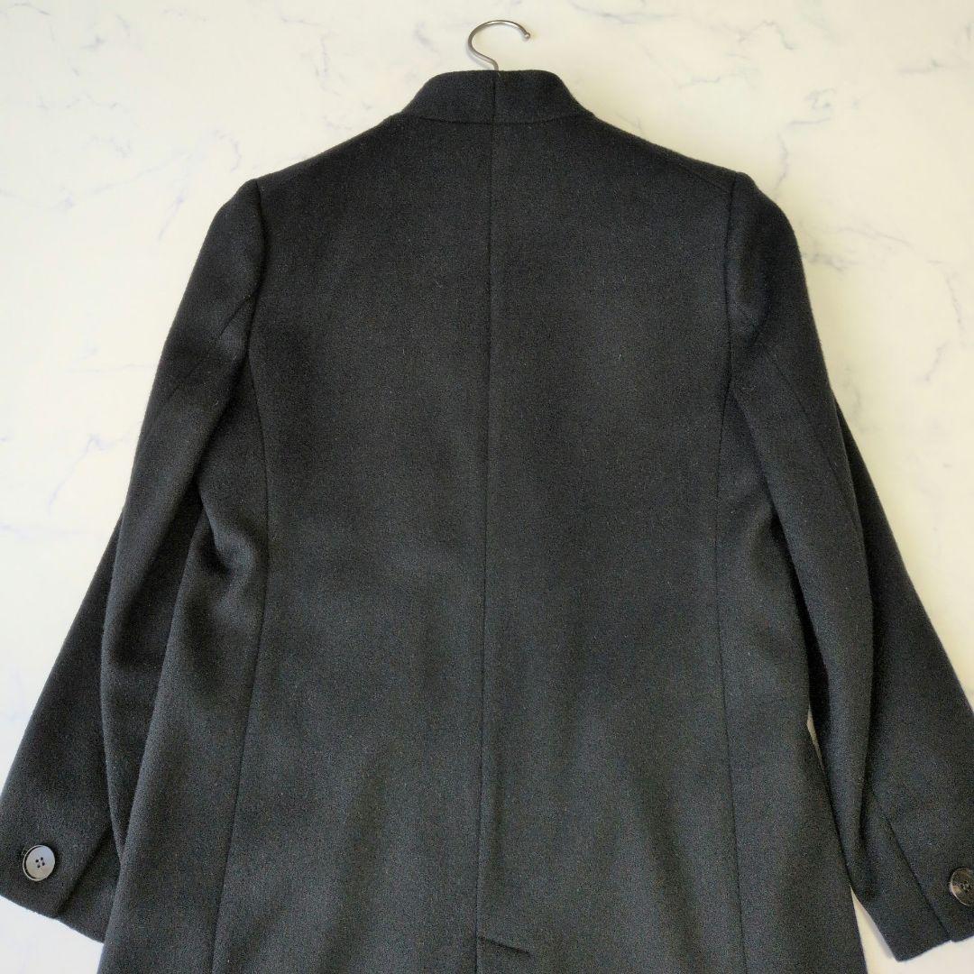 専用】アダムエロペ ロングコート ウール100% Vネック 黒 36