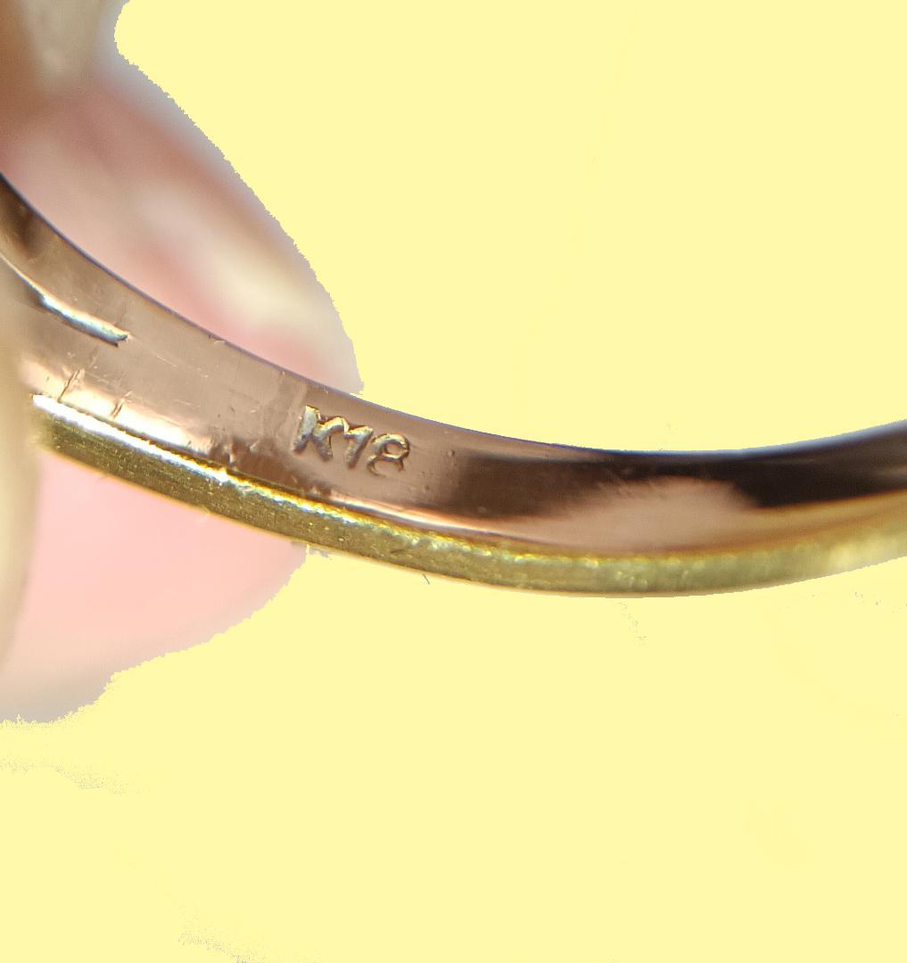 K18指輪　メレダイヤ、メレルビー