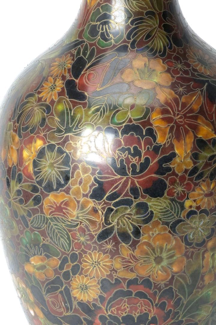 中国美術 七宝焼 花瓶 壺 飾壷 花紋 花入 花器 古美術品 骨董品