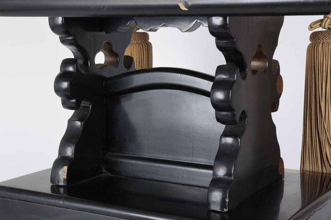 時代物 黒漆塗金蒔絵螺鈿細工 見台 経台 経机 仏具 仏教美術