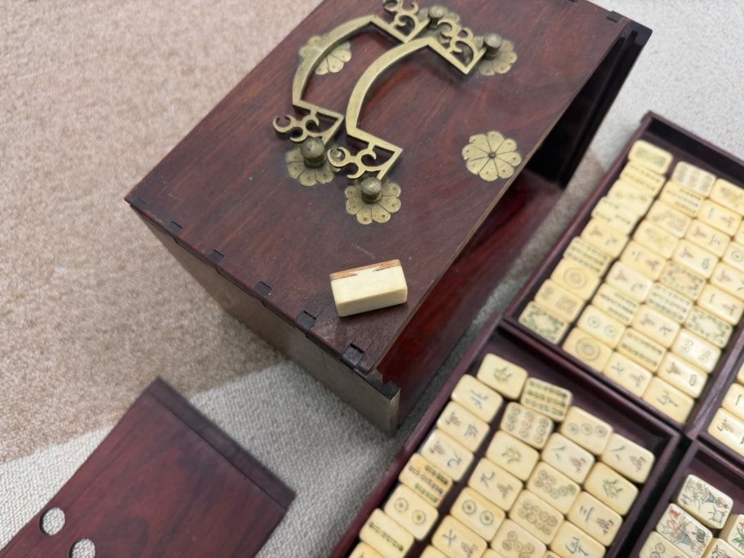 中国 竹牌 雀牌 唐木箱付き - メルカリ