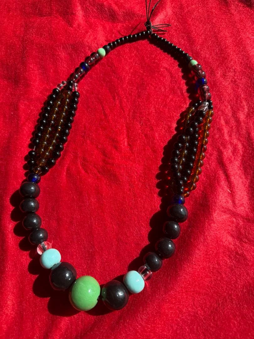アイヌ美術 タマサイ 首飾り 念珠 アイヌ 時代品 とんぼ玉 ガラス玉