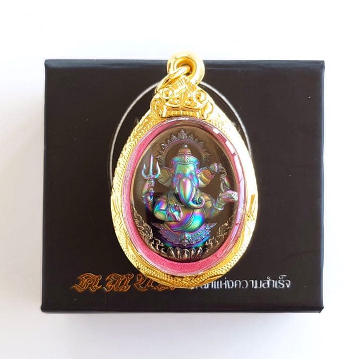 プラクルアン神聖ガネーシャ様虹バージョン微小金枠限定ボックス付幸運金運