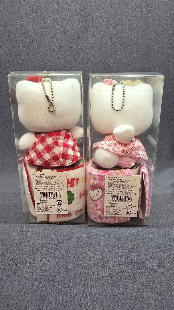 サンリオ ハローキティ プチタオル&マスコット ギンガムチェック 花柄