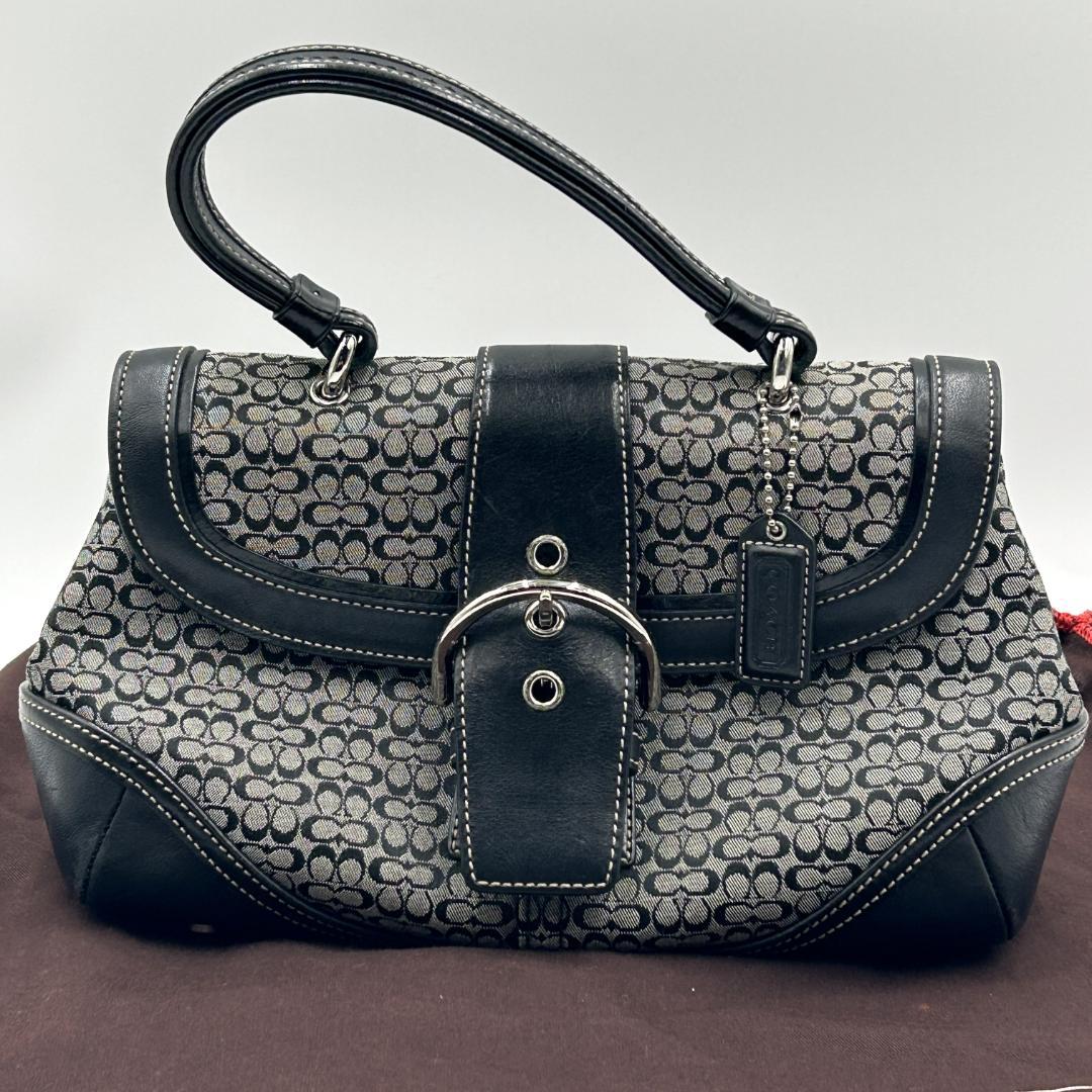 極美品✨コーチ ハンドバッグ ソーホー ミニシグネチャー トップハンドル 保存袋