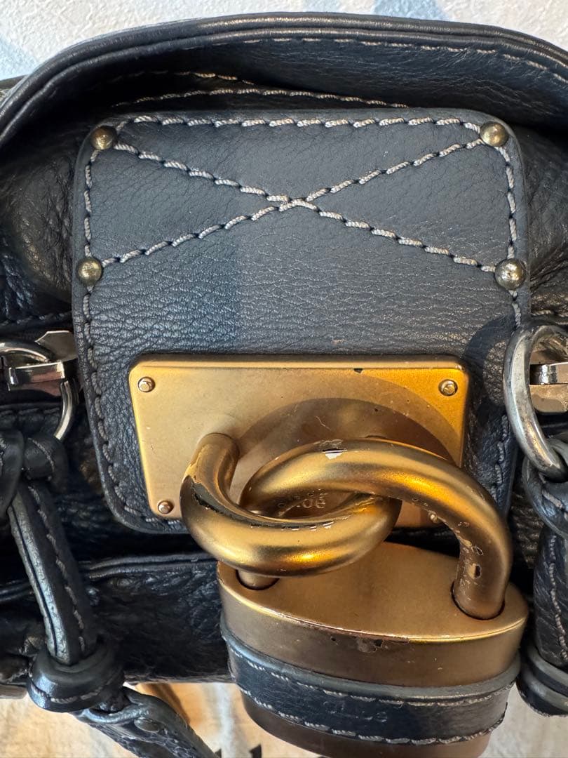 クロエ パディントン ハンドバッグ レザー　ダークグレー