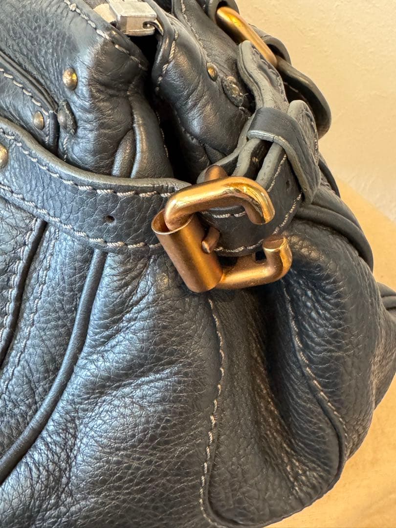 クロエ パディントン ハンドバッグ レザー　ダークグレー