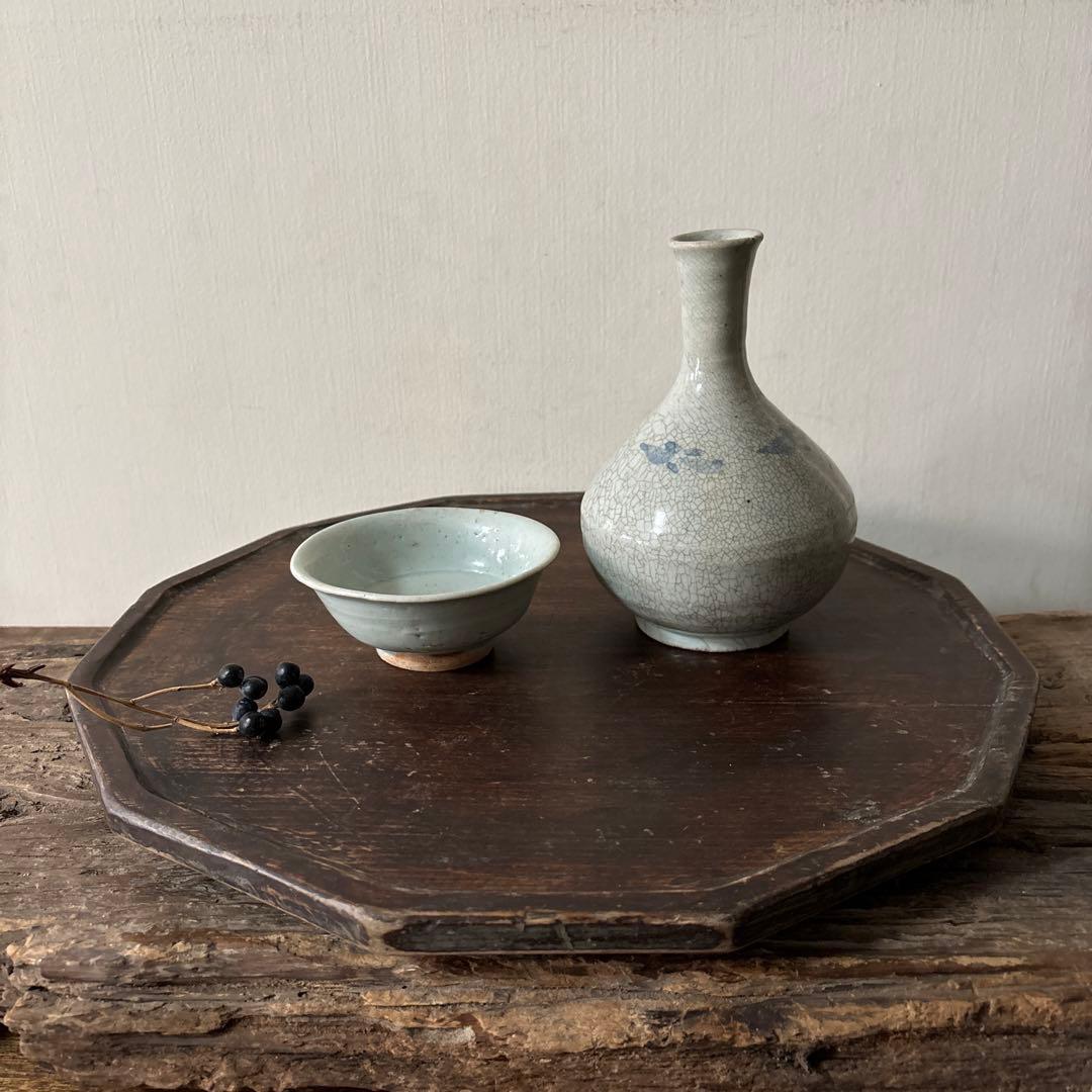 李朝初期堅手　白磁　盃　ぐい呑み　アンティーク.古美術.骨董.韓国骨董.酒器.