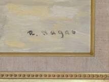 【真作】絵画　長生玲子　油彩3号　桜ん坊　さくらんぼの籠とテーブル　Y111