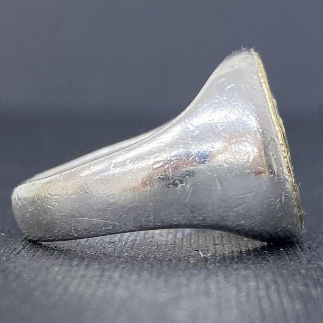 GIGI K18 アンティーク ローマン シルバーシグネットリング 17号