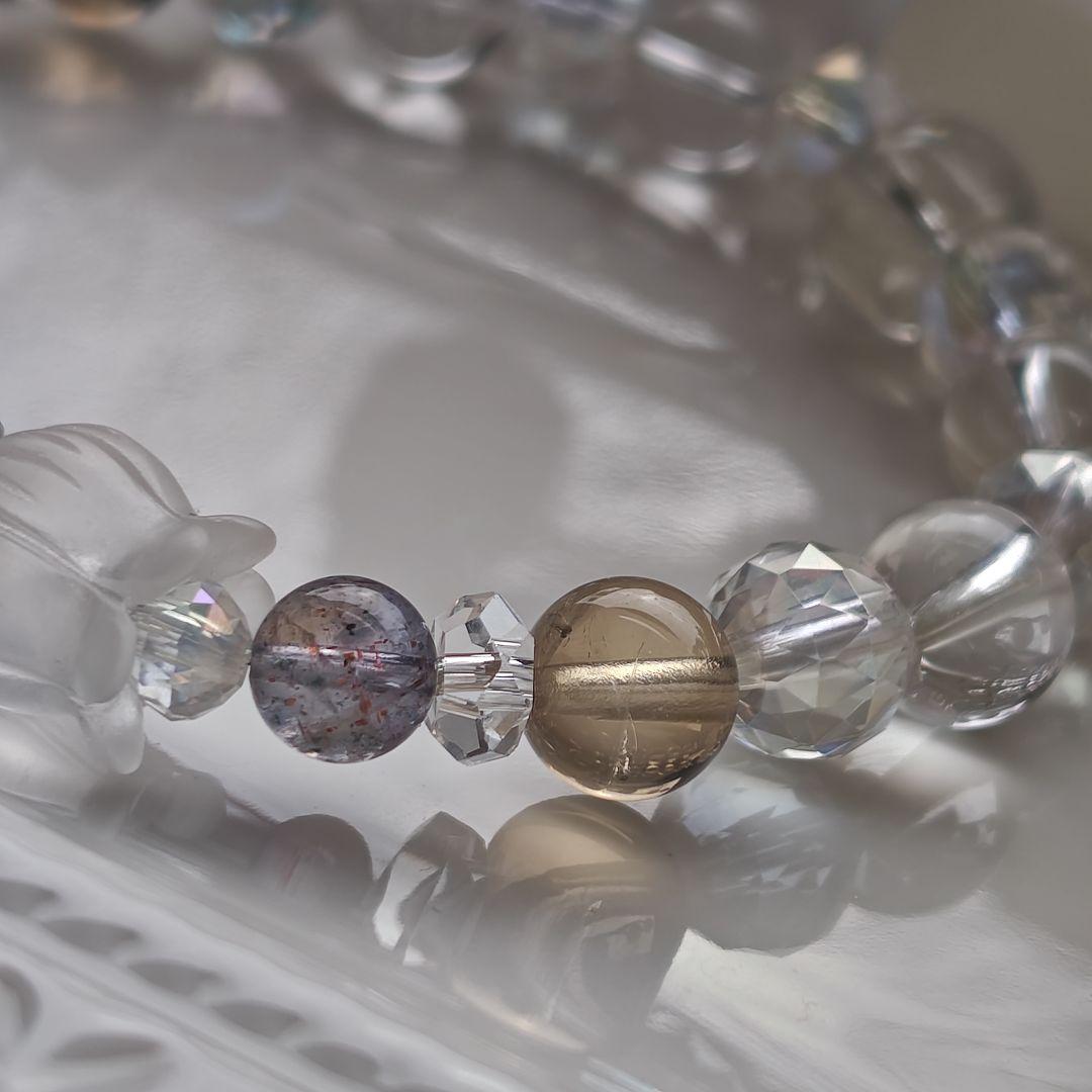 みゆ様♡専用です♡新作♡水ブレス✩宝石質アイオライト♡オーソクレース、グリーンア