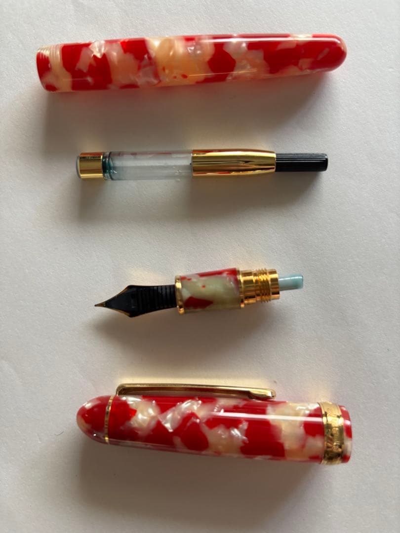 【Xmasセール】プラチナ万年筆 金魚セルロイド　14K Mニブ#3776