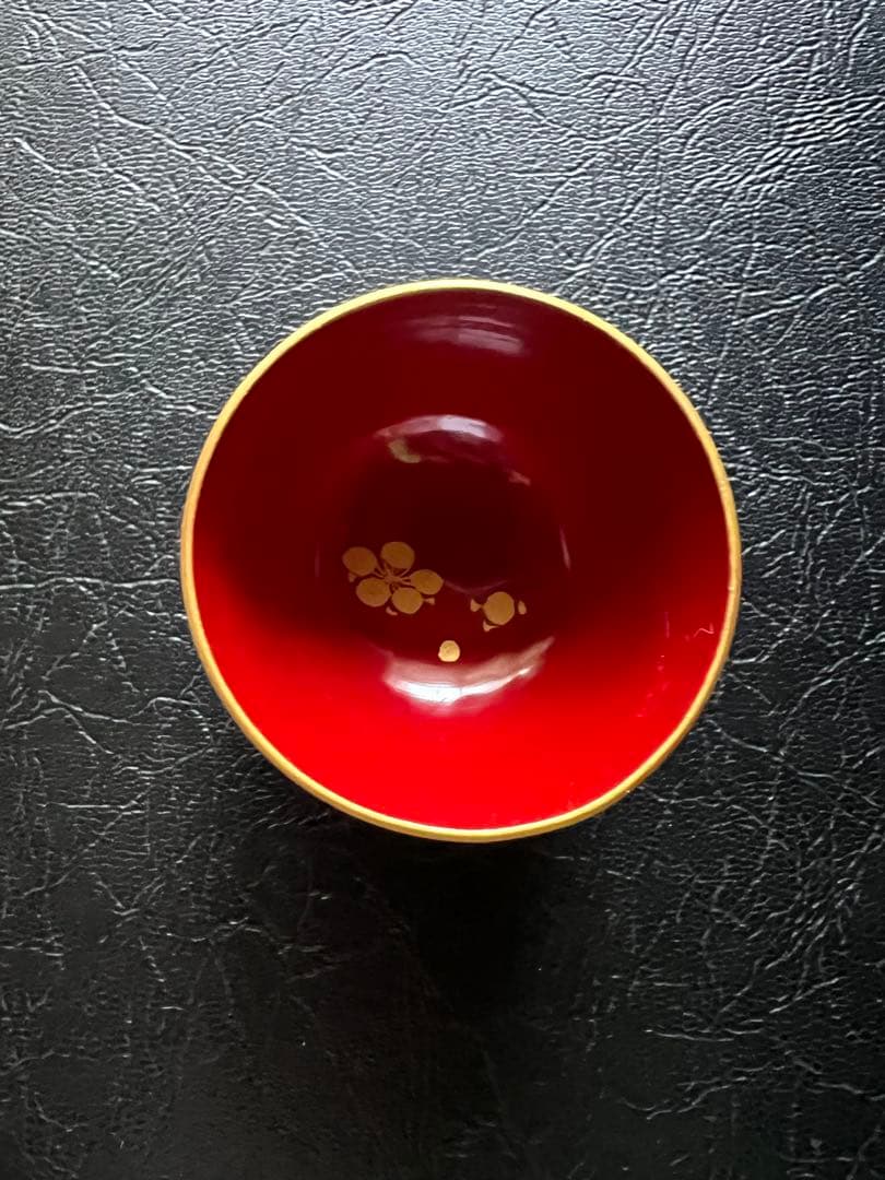 川連漆器／きのこ酒杯5点＋サイコロ