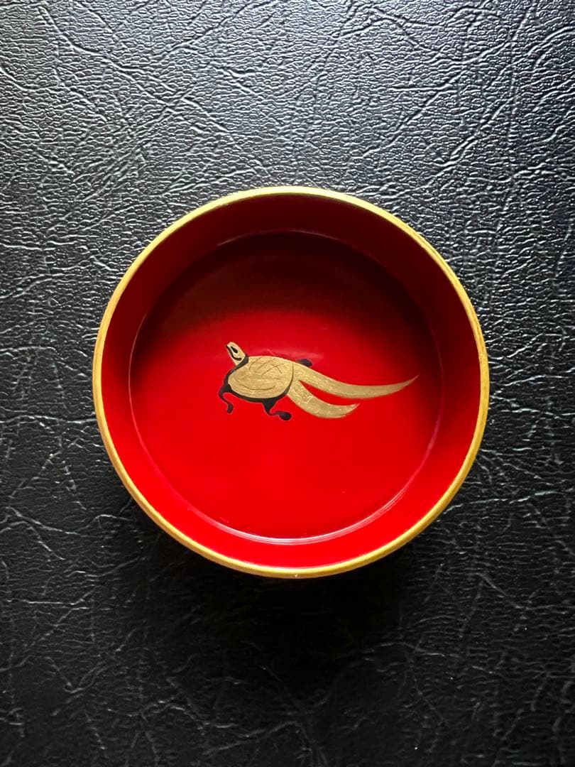 川連漆器／きのこ酒杯5点＋サイコロ