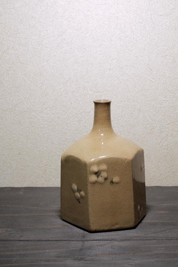 江戸時代 八代焼 桜文象嵌 徳利