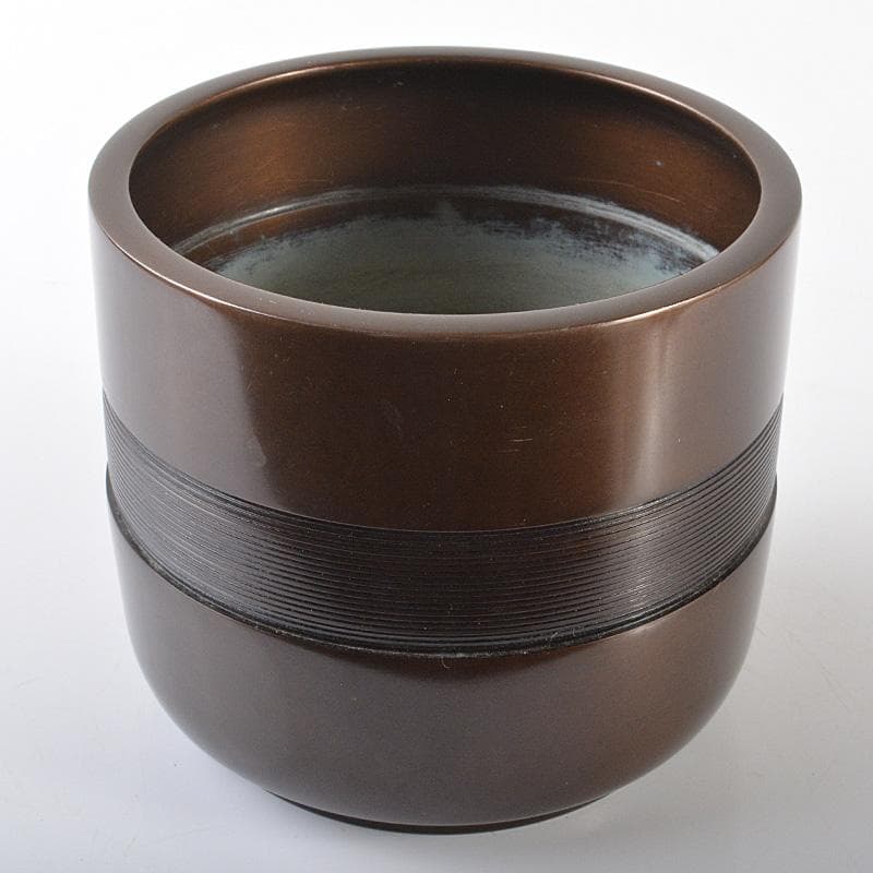 茶道具　釜師　角谷興兵衛造　唐金筋　火入　共箱　C　R6499