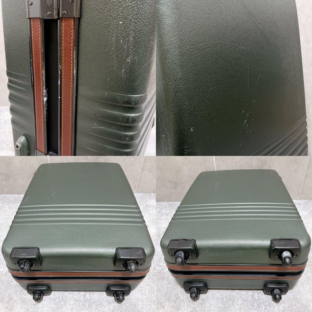 サムソナイト カーキ ハード 革 スーツケース キャリーバッグ 大容量