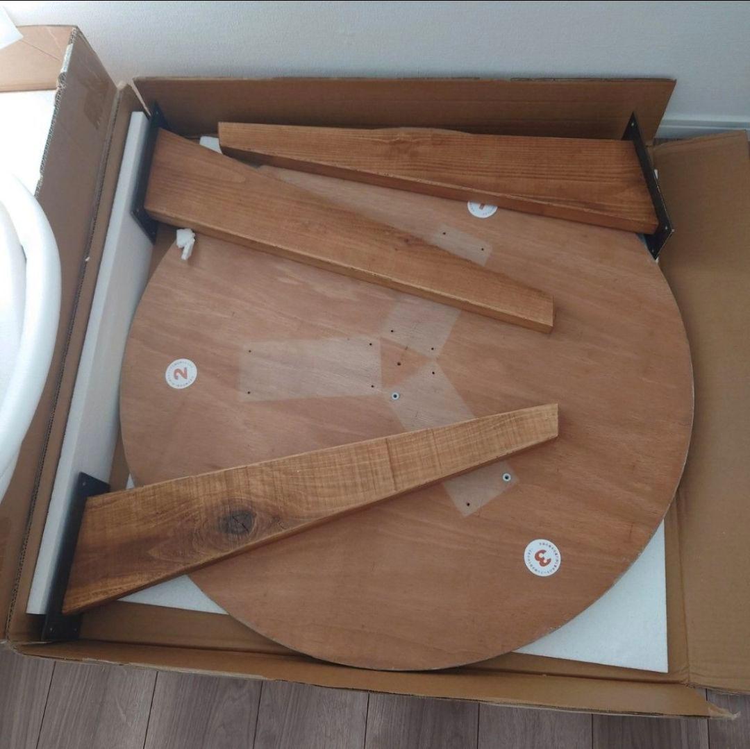 使用期間3ヶ月！ラウンドテーブル　 ホワイト系 ライトグレー　円形｜丸テーブル