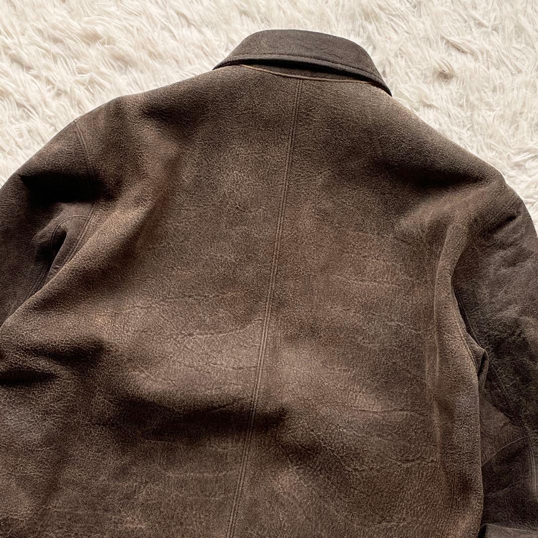 希少 Lサイズ ヨウジヤマモト ヌバック ラムレザー ジャケット クラック加工