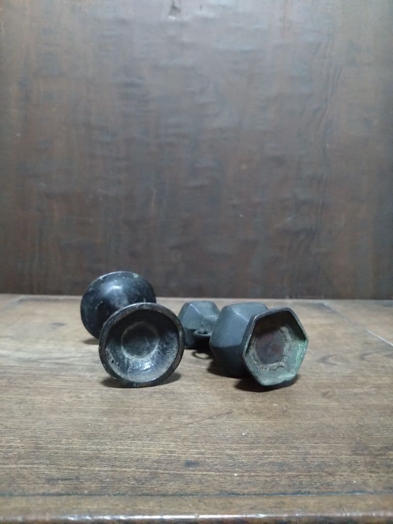 胡銅花器　２点　唐物　古銅　文房具　水滴　硯屏　室町　明　中国美術